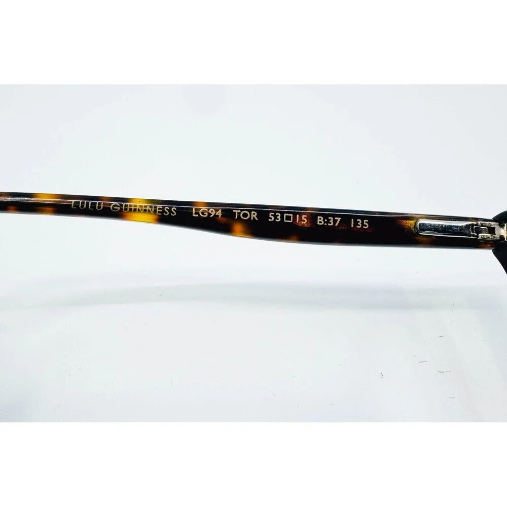 Lulu Guinness Eyeglasses Womens Tortoise LG94 TOR Cat Eye 53-15-135
